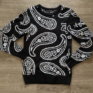 Black and white paisley sweater